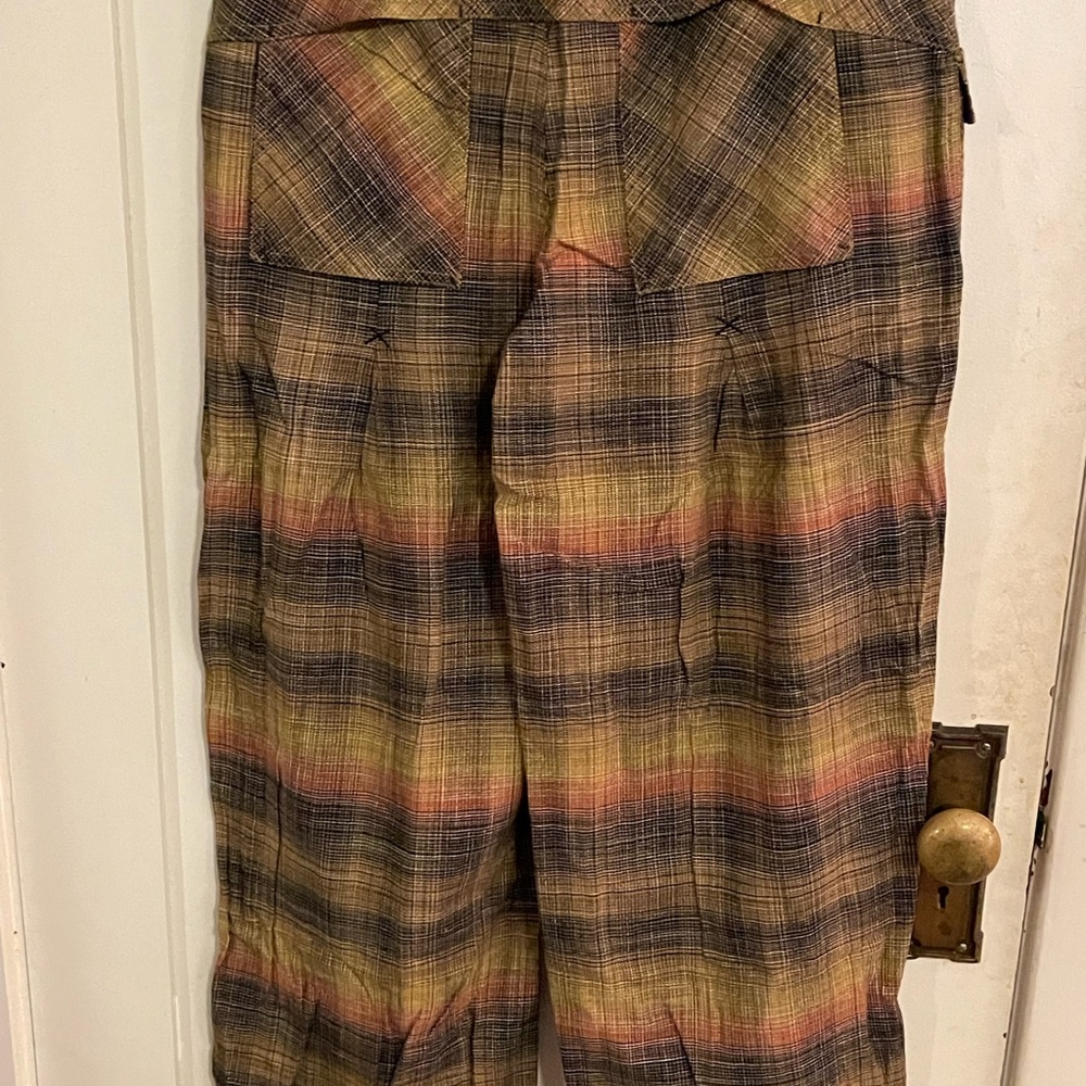 Fun Free People wide-leg plaid pants